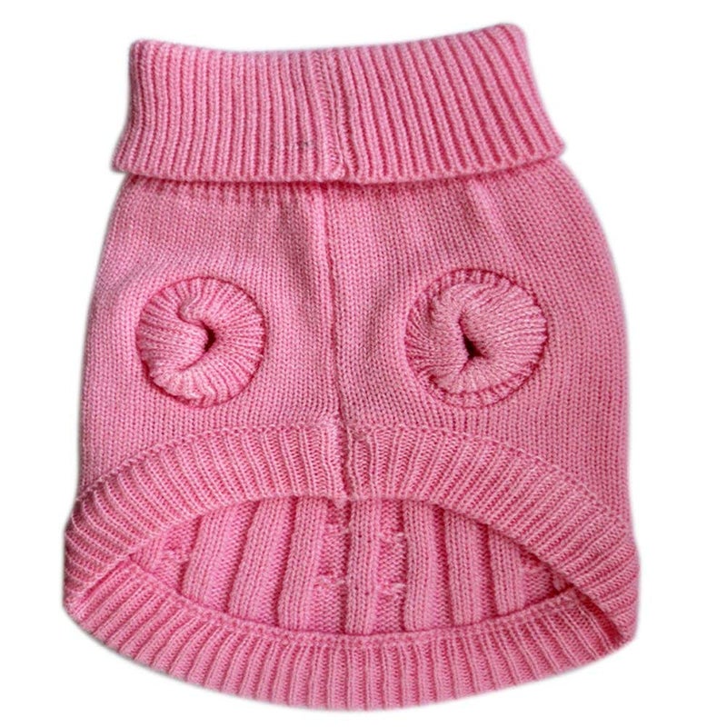 FAMI Dog Clothes Dogs Sweater Soft Puppies Clothing Winter Puppy Sweaters Warm Outfit for Dogs Small XS S Cat Apparel (Pink,Medium)
